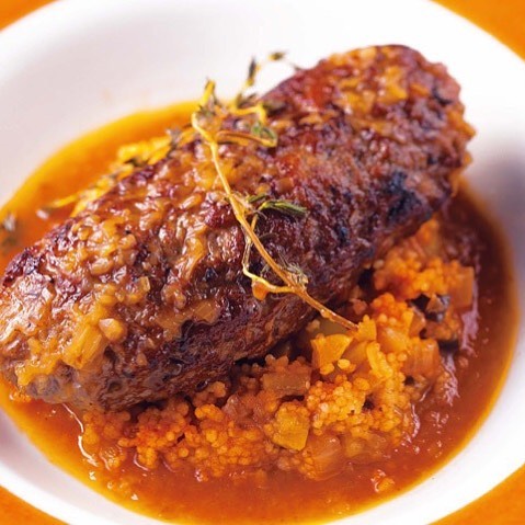 プルドラム肩肉、粘着ザクログレーズ添え レシピ