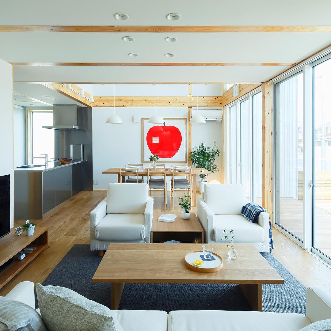 Muji無印良品の家 無印良品の家 倉敷店 木の家 モデルハウス 無印良品 無印良品の家 戸建て 注文住宅 吹抜け マイホーム 木の家 リビング ダイニング 暮 Ciao Nihon