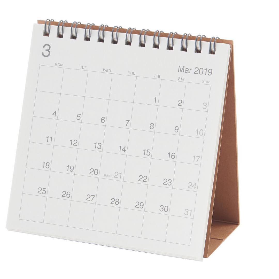 Muji無印良品 新商品 新年度カレンダー 19年3月 4月始まり 新年度にあわせた 19年春始まりのカレンダー が発売されました 卓上タイプの小 中サイズは3月始 Ciao Nihon