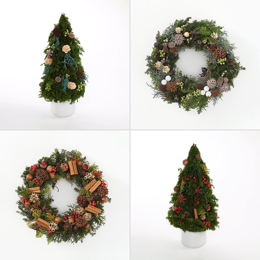 Muji無印良品 ネット限定 自然素材を飾って楽しむクリスマス クリスマスには冬の間も落葉しない常緑樹 エバーグリーン の生命力にあやかり モミやヒイラギをリースなどに使います Ciao Nihon