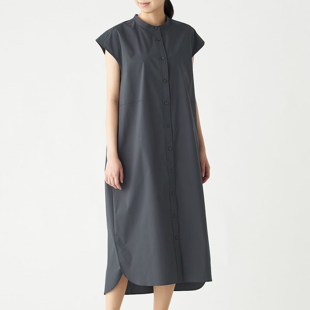 Muji無印良品 新商品 綿混ストレッチフレンチスリーブワンピース 婦人 程良い伸縮性のある生地で仕立てた 動きやすさと着心地のよさが特長の ワンピースです オ Ciao Nihon