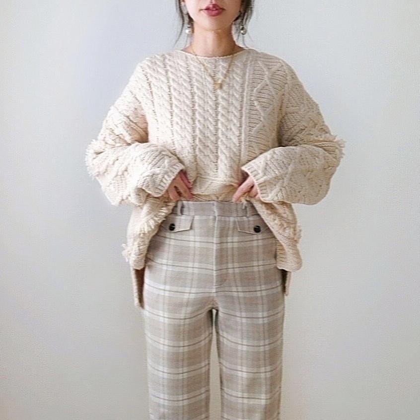GU For All: チェックストレートパンツコーデをPick up！ 品の良いチェック柄が、可愛いストレートパンツ冬素材で、暖かなのも嬉しいですねフロントのデザイン  - Ciao Nihon