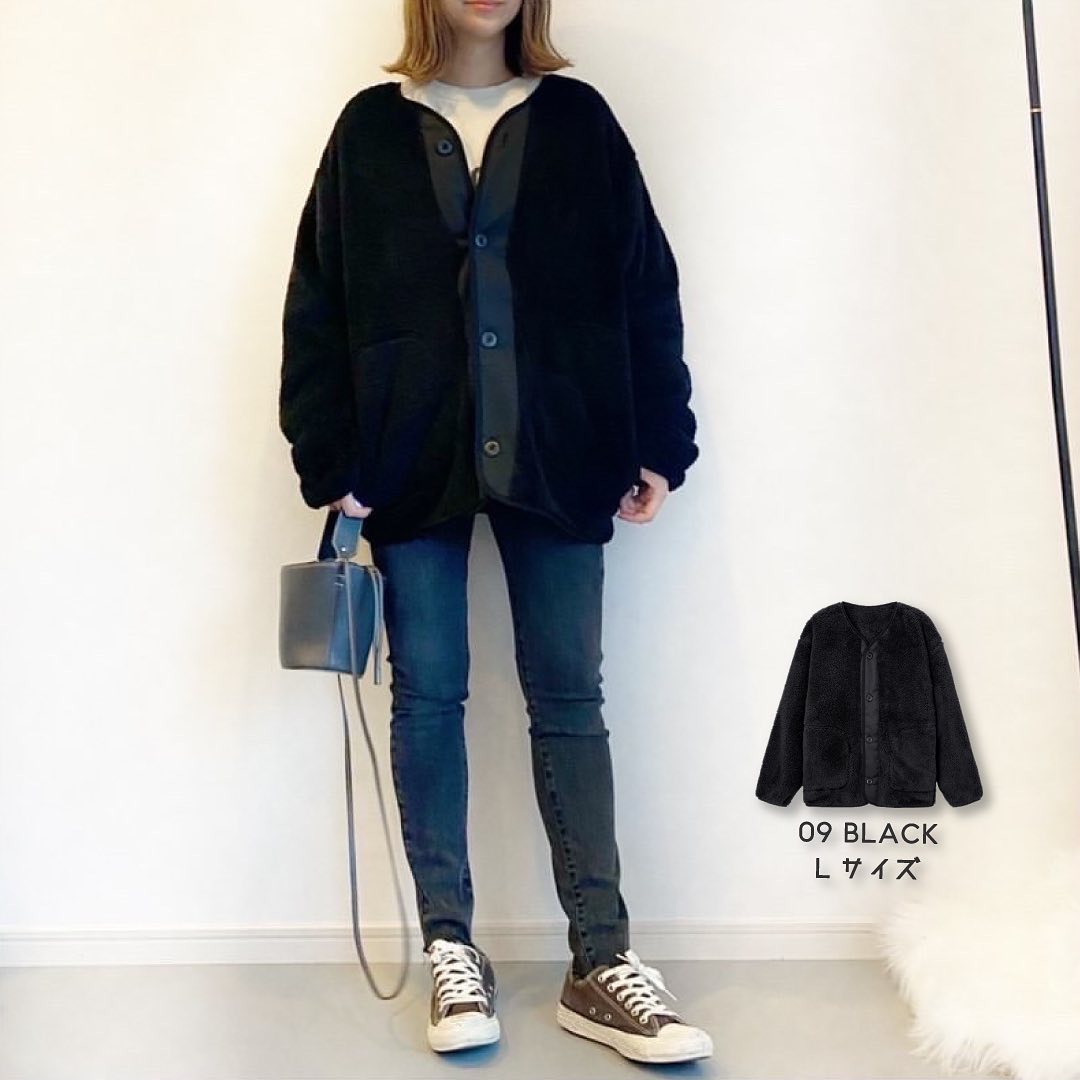 Gu For All Gumen フリーシーフリースコンビネーションカーディガン を Pick Up ゆるっとこなれ感を出すなら 断然メンズ アイテムがおすすめ シルエットが Ciao Nihon