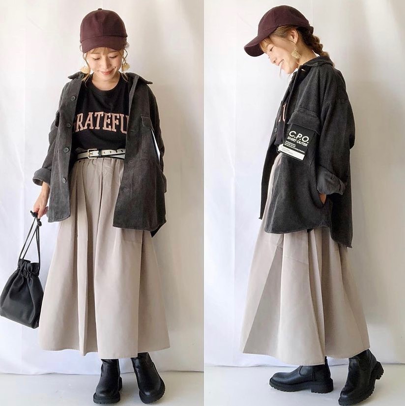 タフタフレアミディスカート Ciao Nihon