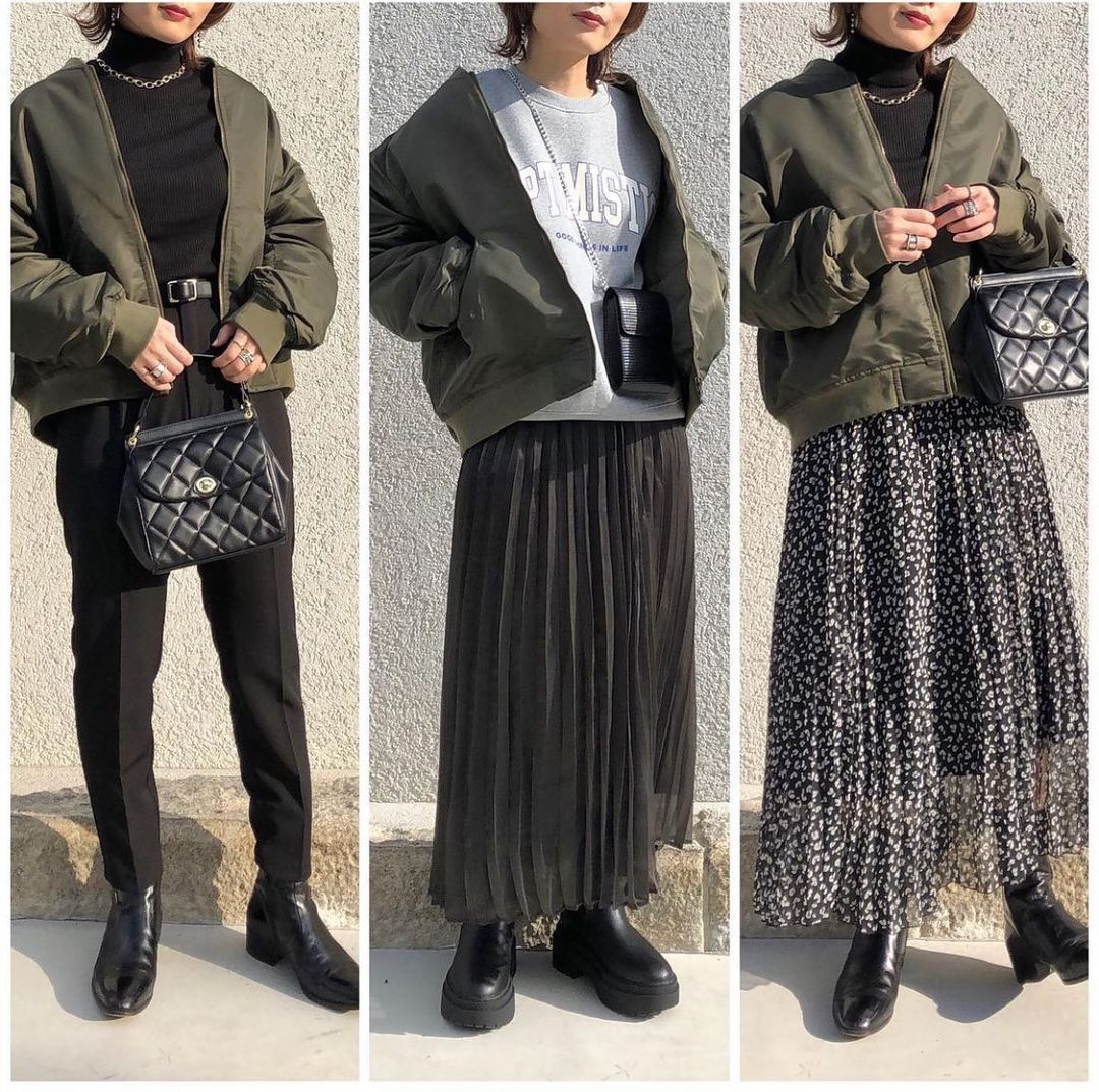 Gu For All Ma 1ブルゾン着回してみたよ 中わたma 1ブルゾン 商品番号 57オリーブ Xl着用 大きめが好きだからxl着てるけどlサイズで良かったかも Ciao Nihon