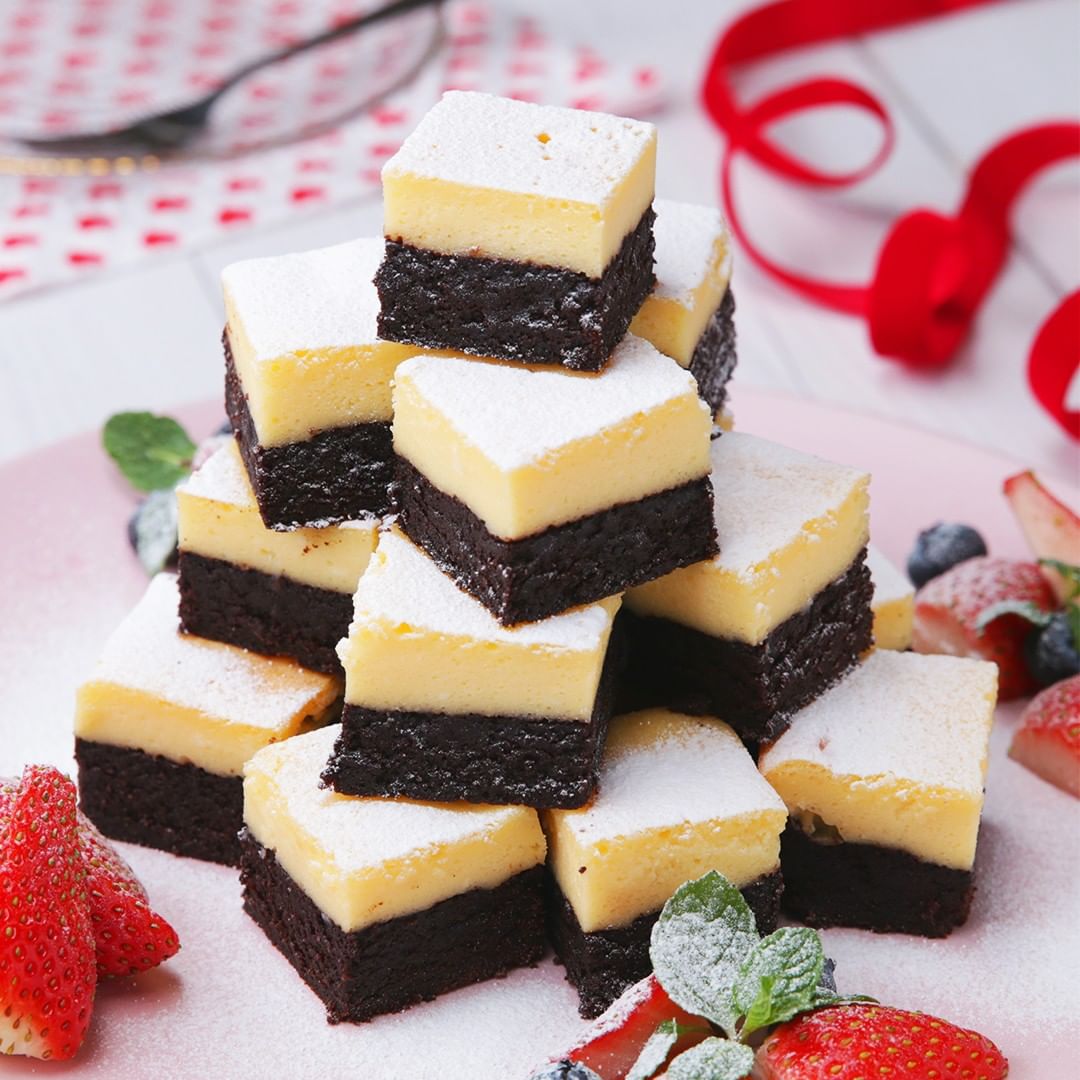 Tastyjapan 可愛いスクエアブラウニーチーズケーキ チョコもチーズも楽しめちゃう Brownie Square Cheesecake ㅤㅤㅤㅤㅤㅤㅤㅤㅤㅤㅤㅤㅤ 作 Ciao Nihon