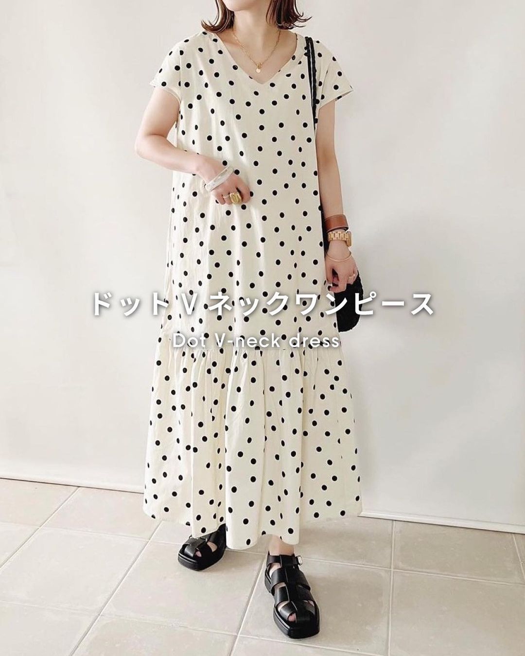 Gu For All ワンピースコーデをpick Up トレンドのティアードデザインが ポイントのワンピース ドットプリントが印象を残す1枚です Ciao Nihon