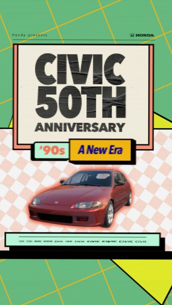 Jump into the ‘90s as we celebrate the evolution of the Honda Civic! #Civic50th...