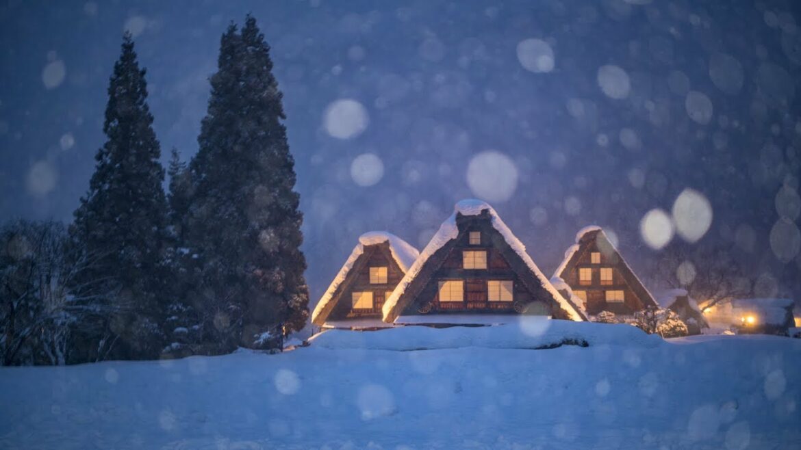 [4K] 2018 白川郷の雪景色とライトアップ World Heritage Shirakawago