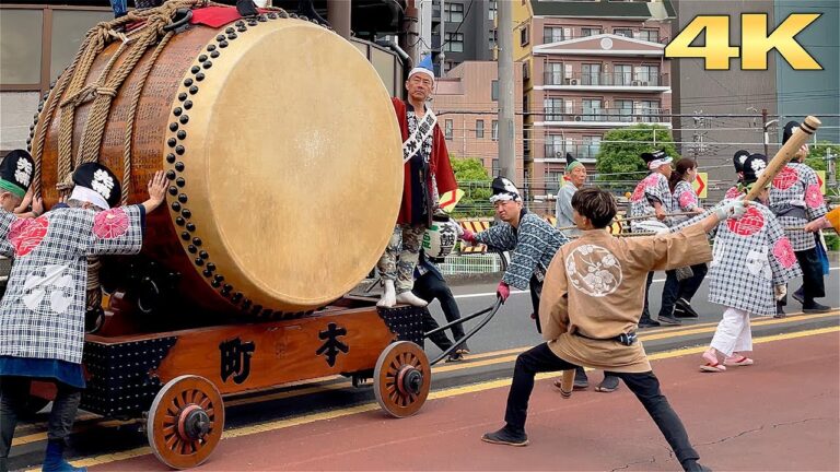 4K Kurayami Matsuri 2024 くらやみ祭 神輿還御 大太鼓 神輿 日本の祭り