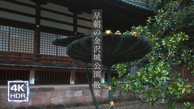 4K Japan Walking Tour - Kanazawa Castle Park after the Rain | 早朝の金沢城公園 散策 🏯