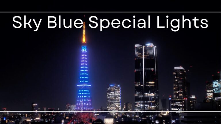 「空色」特別ライトアップの東京タワー/Special illumination for Tokyo Tower's 65th anniversary 2024.5.30