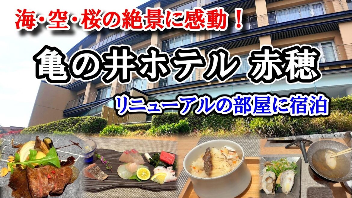 海・空・桜の絶景に感動！リニューアルの部屋に宿泊／インフィニティ露天風呂と豪華料理を堪能！【赤穂温泉 亀の井ホテル 赤穂】