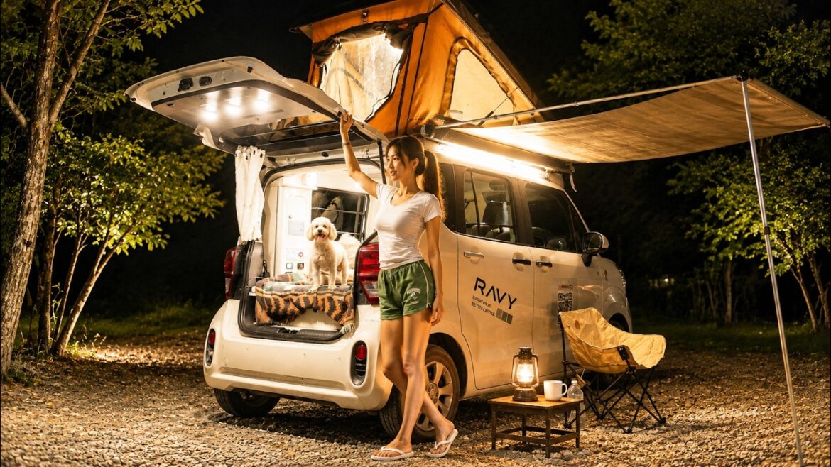 🚐 초소형 캠핑카 안에서 하와이 같은 하루 보내기🌴누룽지백숙 · 육회